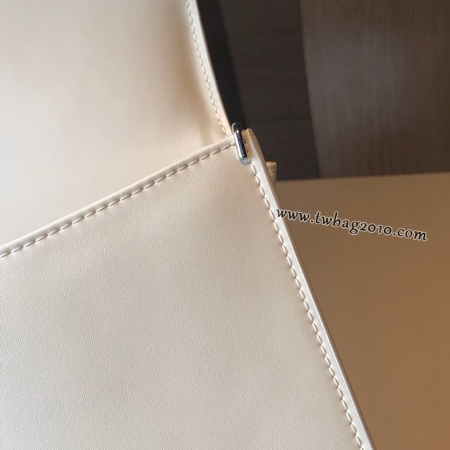 Delvaux頂級原單Brillant box皮雙環象牙白手提女包 德爾沃專櫃經典款Brillant PM包袋 bxs1068